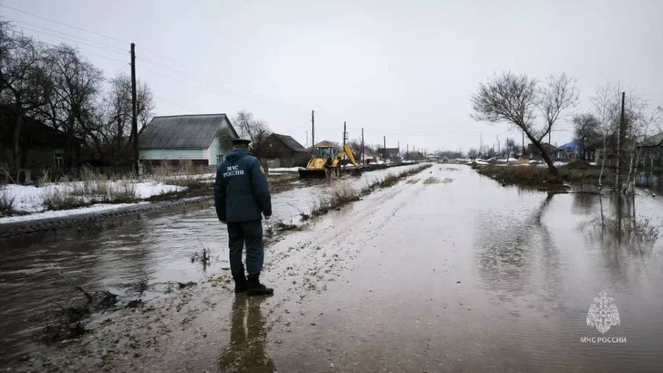 Талой водой в Алтайском крае начало топить дворы и залило мост