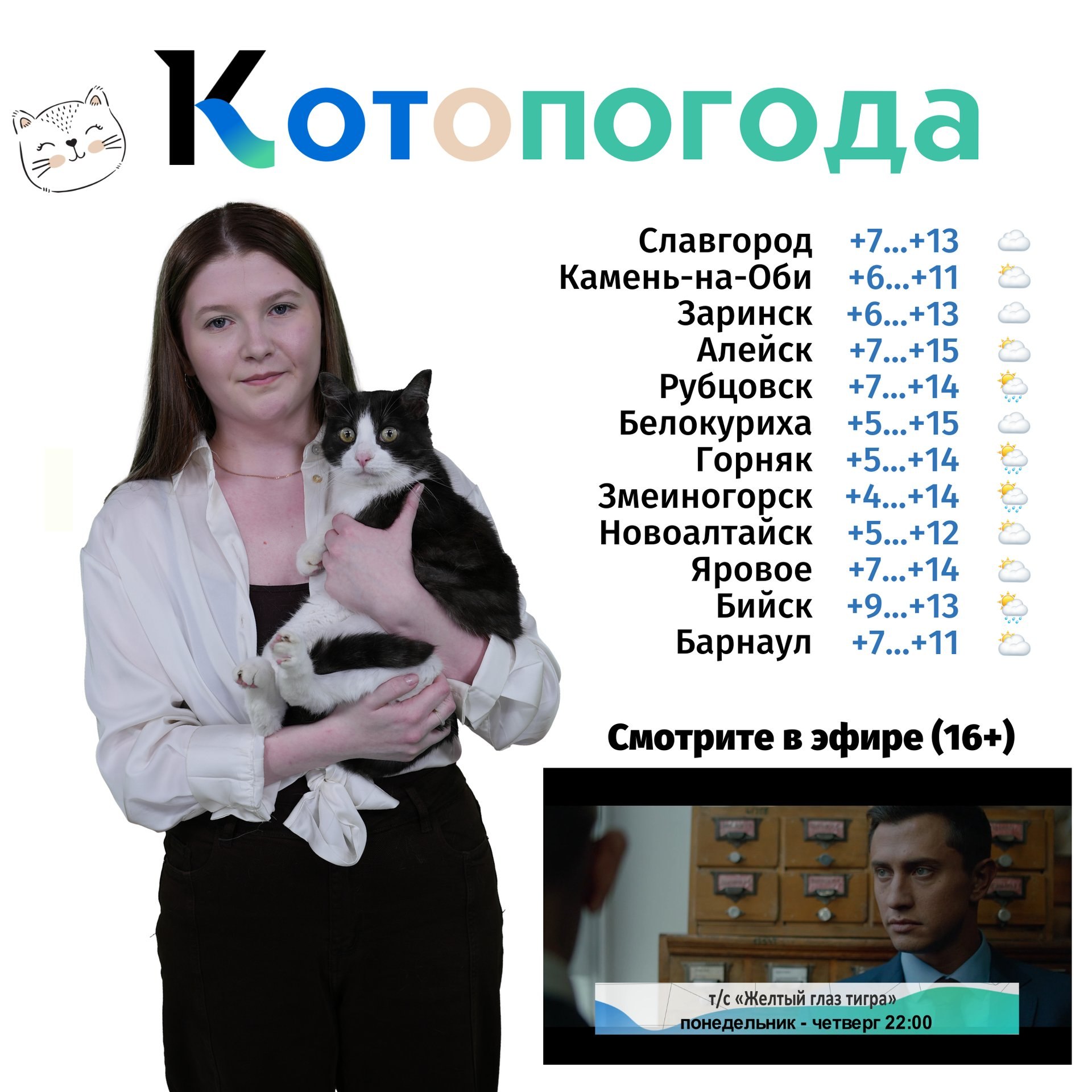 Диана Тулина, студент, будущий специалист по рекламе и её 12-летний кот Кашкай готовятся к Пасхе, говорят «Поехали» в День космонавтики, ещё и прогнозом погоды делятся!