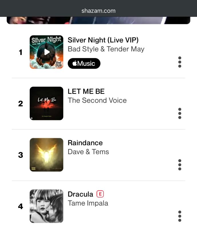 ����� "Silver night" (��� �� "����� ����") �� ����� ����� �������� �� ������ ����� � ������� ����� Shazam � � ������ ��� 353 101 ���