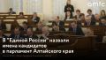 Жители Алтайского края определили кандидатов, которые смогут представить "Единую Россию" на выборах депутатов Алтайского краевого Законодательного собрания в сентябре 2026 года