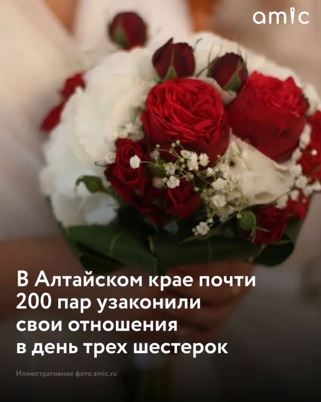 Почти 200 пар зарегистрировали брак в Алтайском крае в красивую дату — 06.06.2026