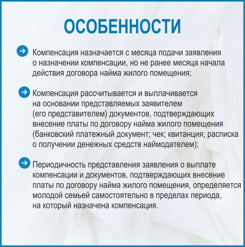 Предоставление молодой семье с детьми компенсации стоимости найма жилого помещения Предоставление молодой семье с детьми компенсации стоимости найма жилого помещения