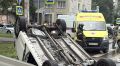 В Бийске три человека пострадали в ДТП с переворотом