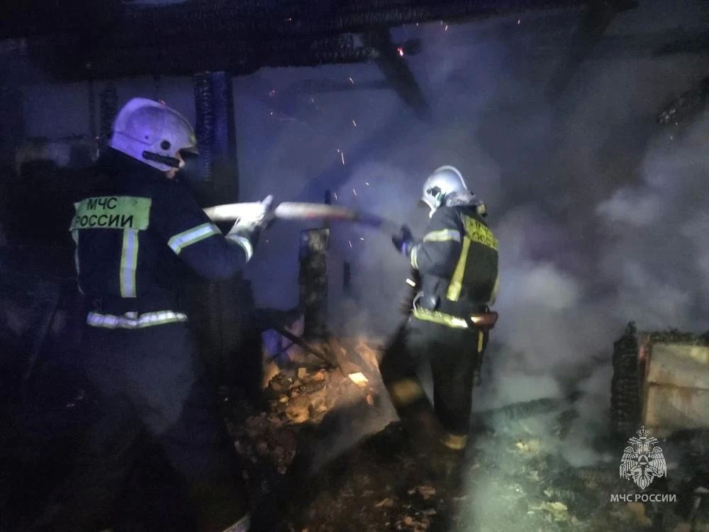 Крупный ночной пожар уничтожил склад с зерном в Алтайском крае