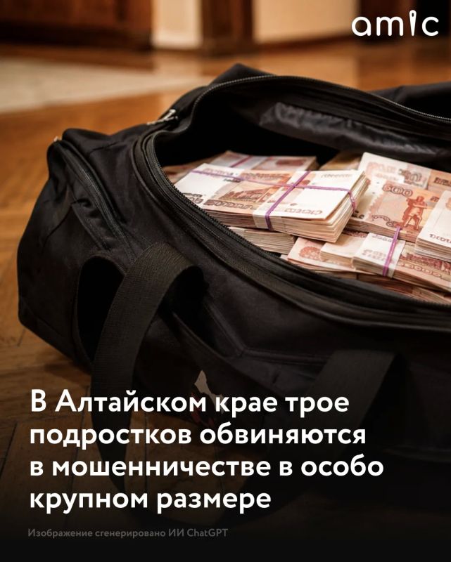Следственный комитет по Алтайскому краю возбудил уголовное дело в отношении трех подростков из Новосибирска по ч. 4 ст. 159 УК РФ (мошенничество, совершенное в особо крупном размере)