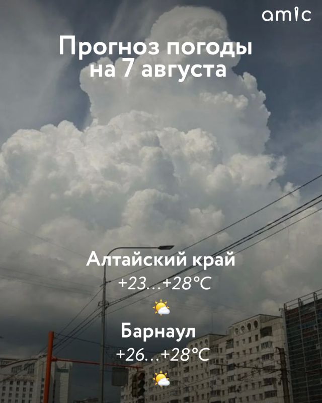 Доброе утро! О погоде в Алтайском крае на 7 августа