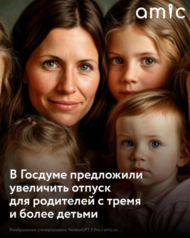 России предложили увеличить ежегодный оплачиваемый отпуск для многодетных родителей до 45 календарных дней