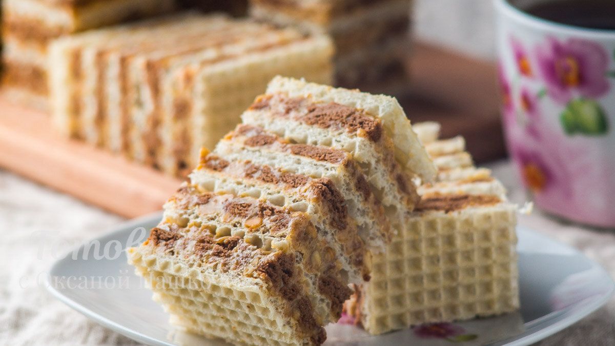 Невероятный вкус вафельного торта без выпечки за 15 минут