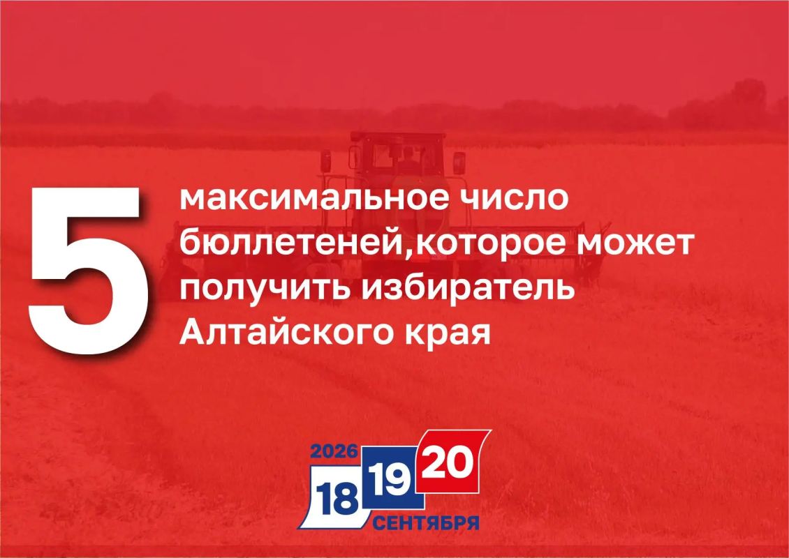 5 – максимальное число бюллетеней, которое может получить избиратель в Алтайском крае