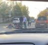 Курьер службы доставки попал в ДТП на улице Петра Сухова в Барнауле
