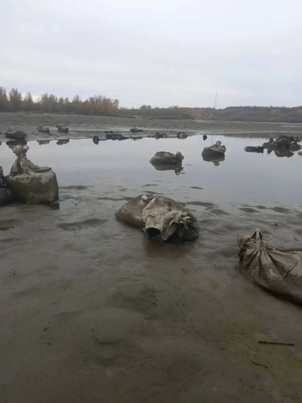 После летнего сезона на городском пляже Барнаула бросили мешки с песком, которые удерживали аттракционы После летнего сезона на городском пляже Барнаула бросили мешки с песком, которые удерживали аттракционы