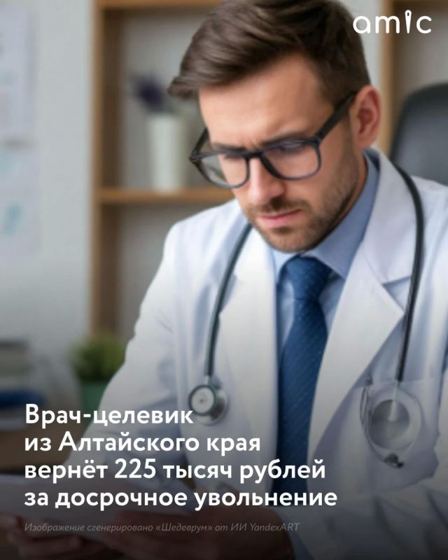 В Алтайском крае врач уволился через год работы и должен вернуть 225 тысяч рублей